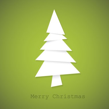 Simple vector christmas tree made from pieces of paper clipart