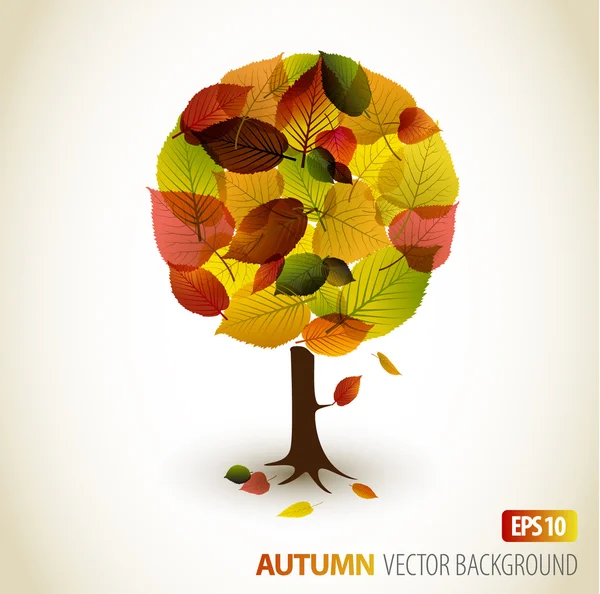 Abstract Vector Outono árvore ilustração — Vetor de Stock