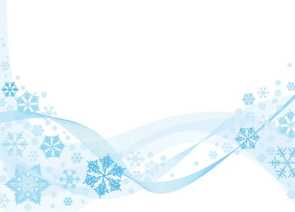 Karácsonyi háttér kék hópelyhek — Stock Vector