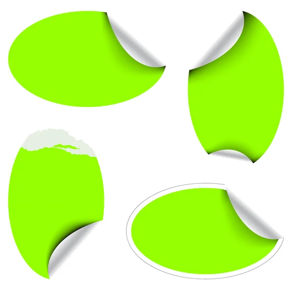 Gröna ovala etiketter — Stock vektor