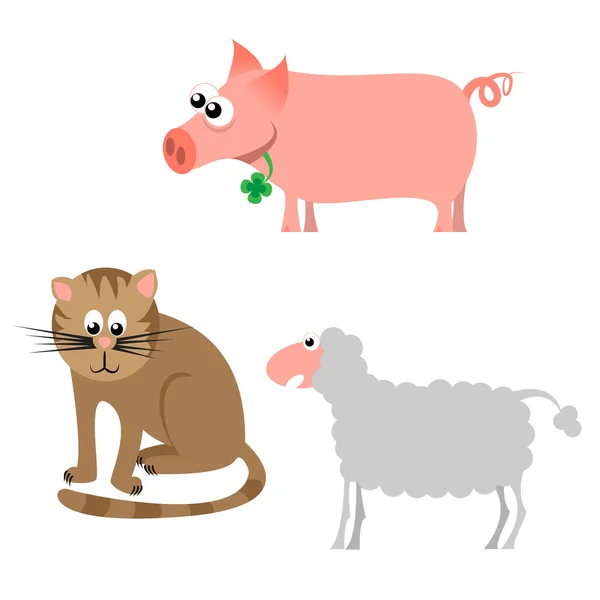Свинья, кошка и простыня — стоковый вектор