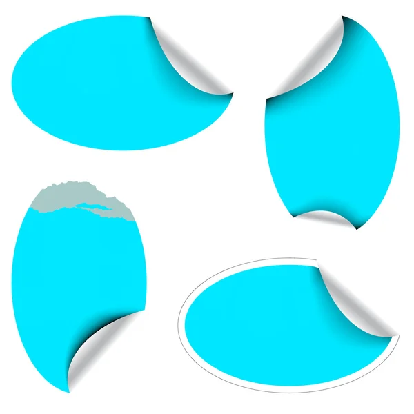 Blauwe ovale etiketten — Stockvector