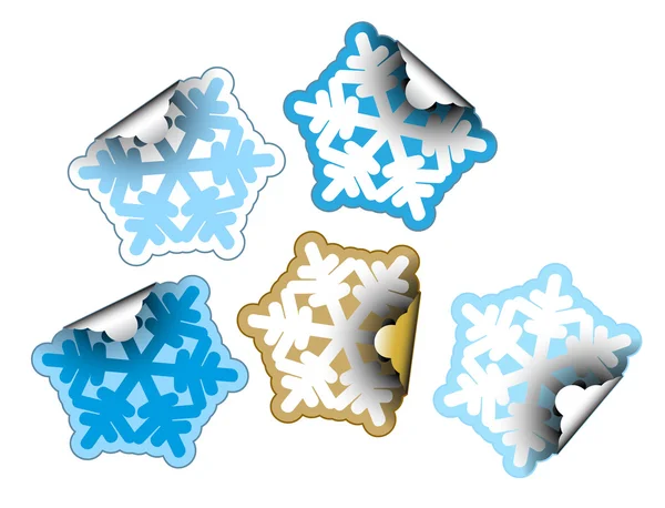 Snow flakes as labels — Stock Vector