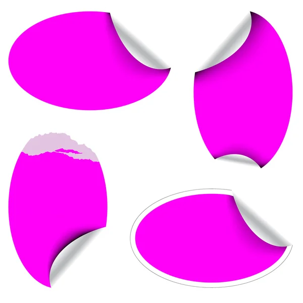 Etiquetas ovaladas rosadas — Vector de stock
