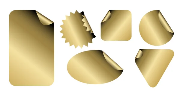 Set of golden labels — Stock Vector