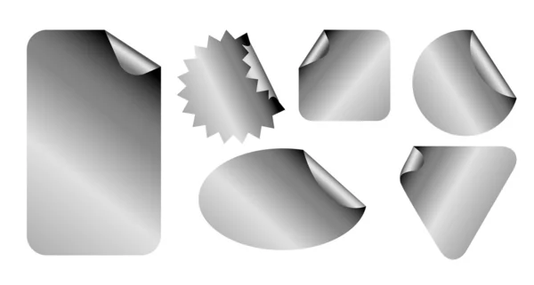 Ensemble d'étiquettes métalliques — Image vectorielle