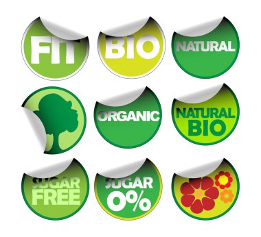 Set of labels for organic clipart