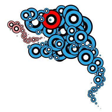 Monster made from blue circles clipart