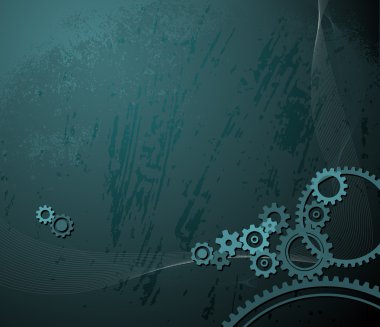 background with various cogwheels clipart