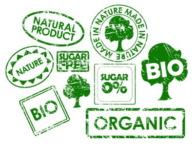 stamps for organic healthy food clipart