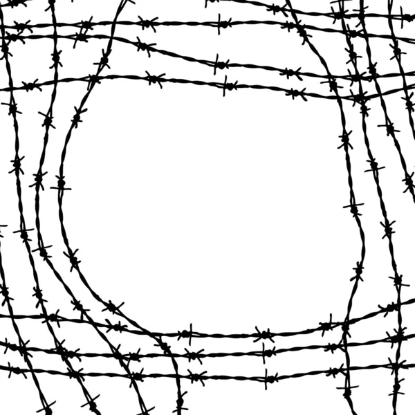 带刺铁丝网框架 — 图库矢量图片