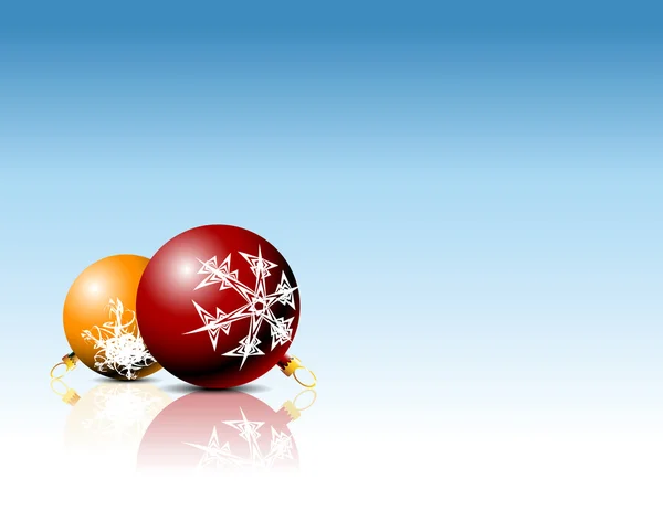 Rode en Oranje Kerst bollen — Stockvector