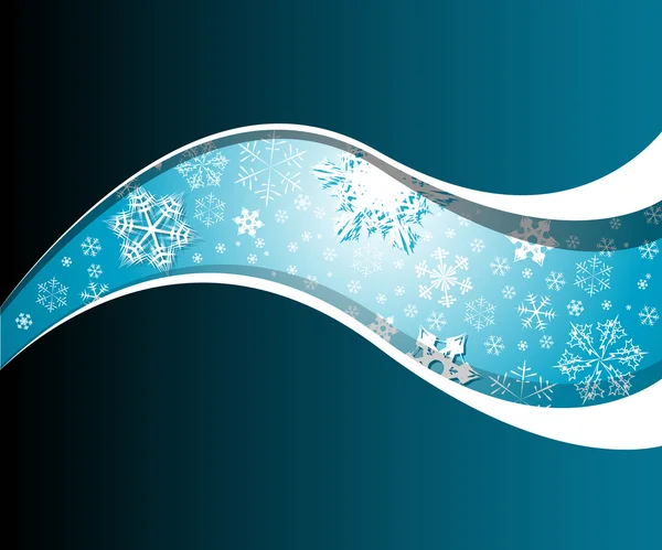 Carte bleue de Noël avec flocons de neige — Image vectorielle