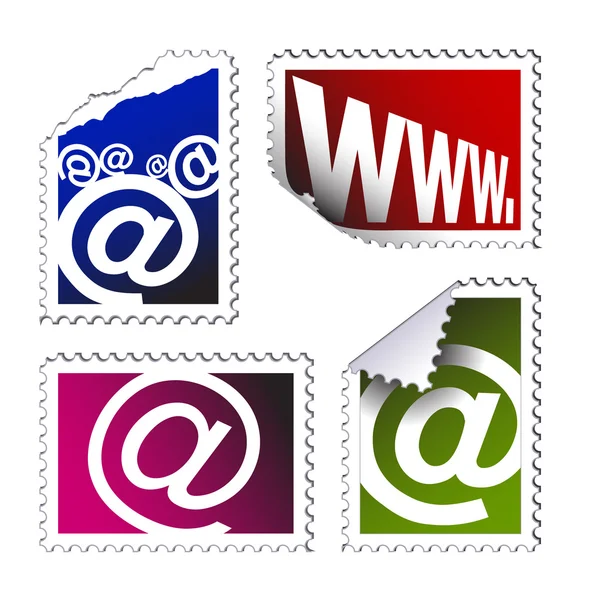 Sada elektronických poštovních známek — Stockový vektor