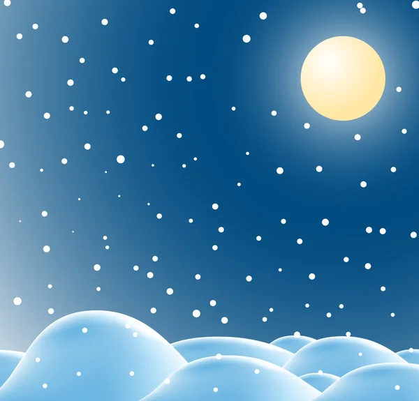 Inverno paisagem de Natal à noite —  Vetores de Stock