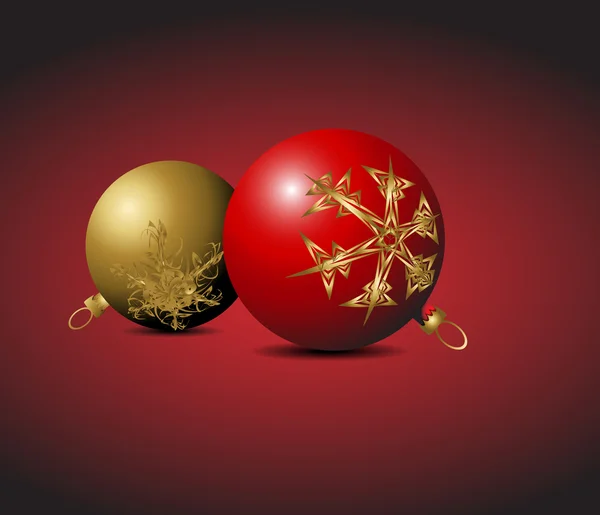 Rote und goldene Weihnachtszwiebeln — Stockvektor