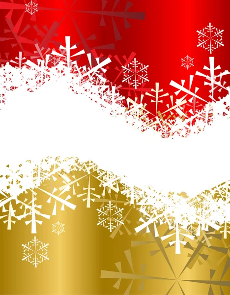 Jul bakgrund i rött och guld färg — Stock vektor