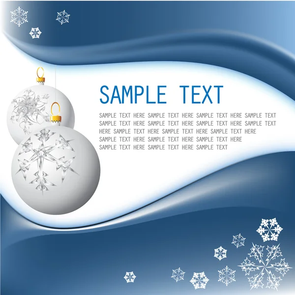 Ampoules de Noël blanches avec flocons de neige — Image vectorielle