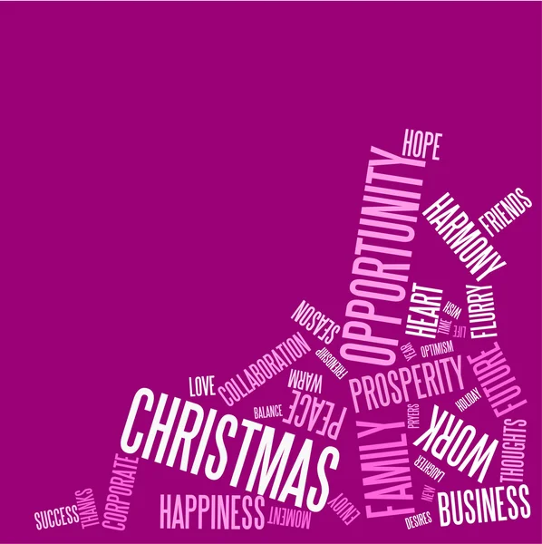 Αφηρημένη Χριστουγεννιάτικη κάρτα με λέξεις της σεζόν — Διανυσματικό Αρχείο