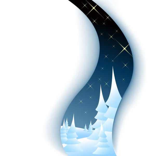 Weihnachtskarte mit Winterlandschaft — Stockvektor