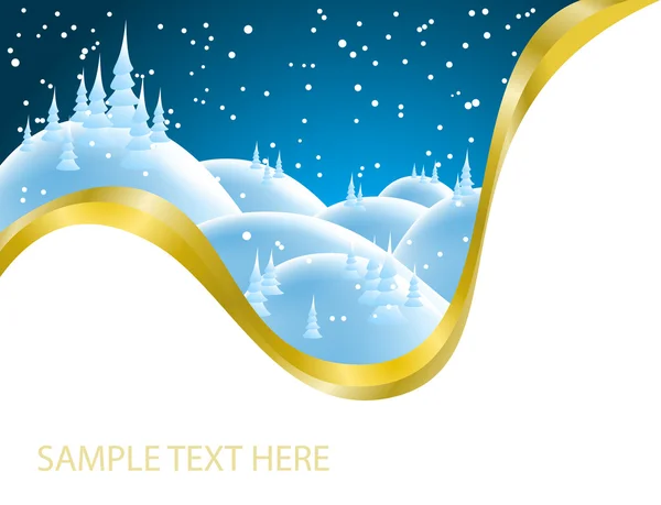 雪の風景とクリスマス カード — ストックベクタ