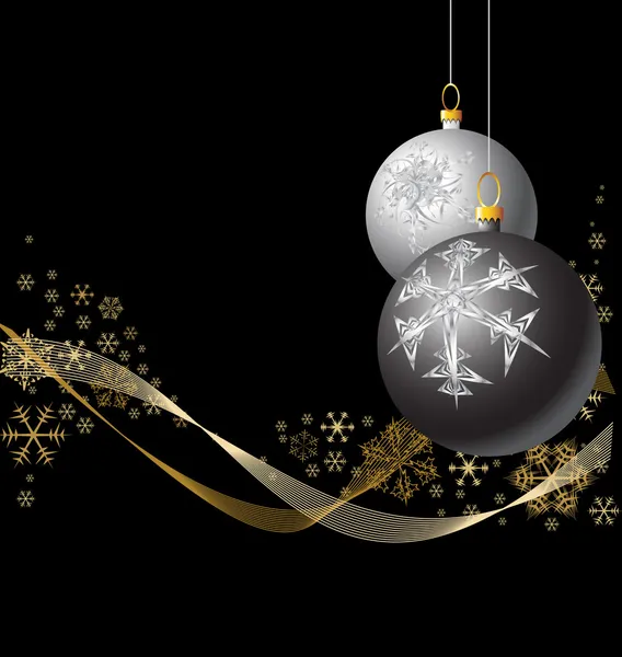 Black and Silver Christmas bulbs — Stock Vector