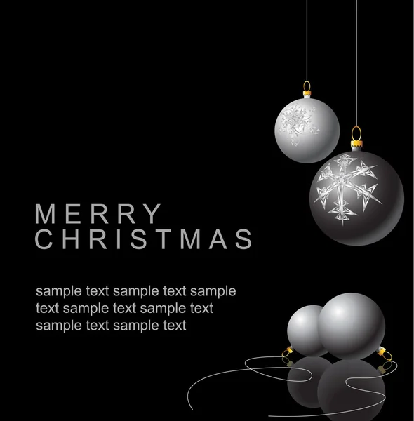 黑色和白色圣诞灯泡 — 图库矢量图片