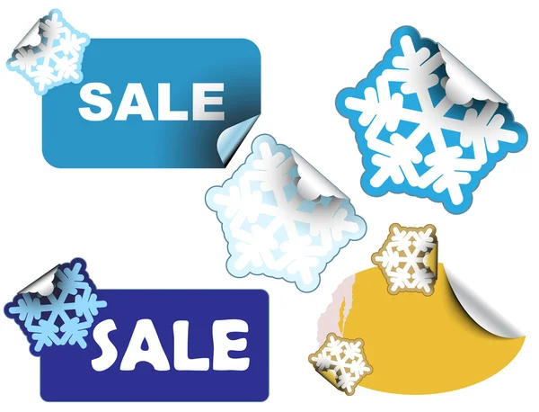 Christmas winter sale labels — Stock Vector