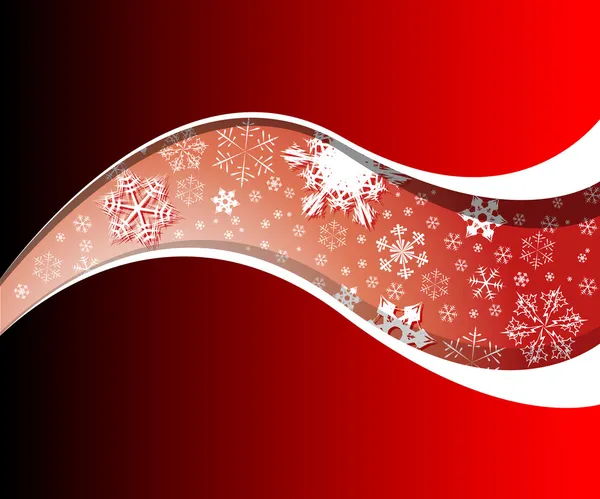 Красная рождественская открытка со снежинками — стоковый вектор