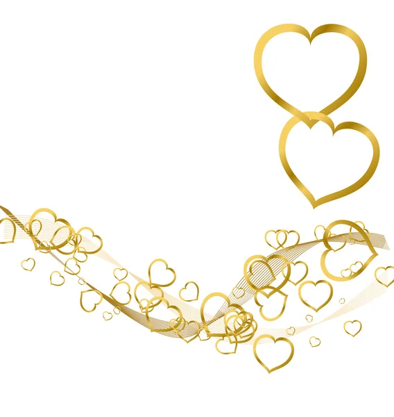 Hintergrund mit goldenen Herzen — Stockvektor