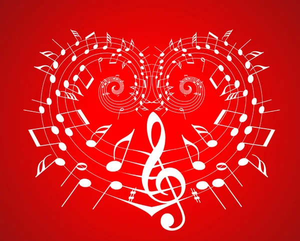 Valentine hudební téma — Stockový vektor