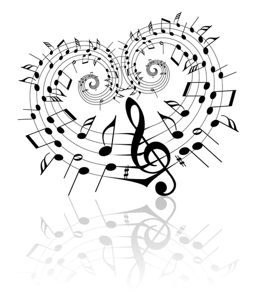 Valentine hudební téma — Stockový vektor