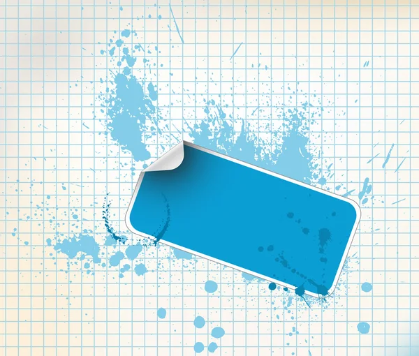 Blue sticker on a grunge background — Stock Vector
