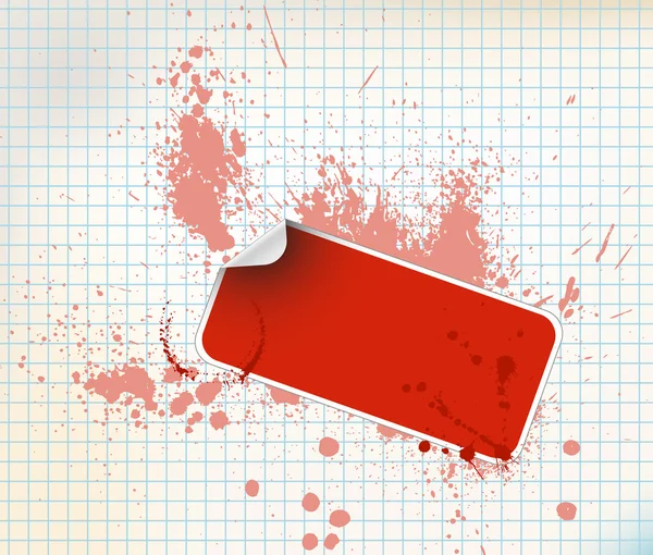 Grunge 背景上的红色贴纸 — 图库矢量图片