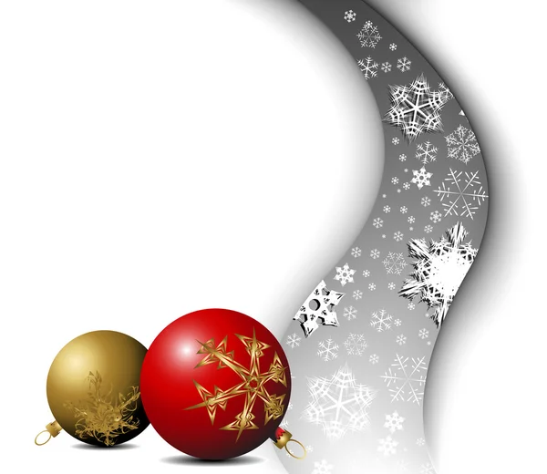 Christmas card - snowflakes with bulbs — Stock Vector