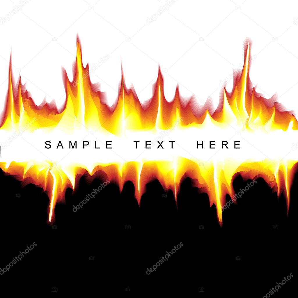 Vector hot background with flames