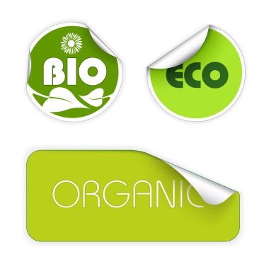 Organik gıda için etiket kümesi