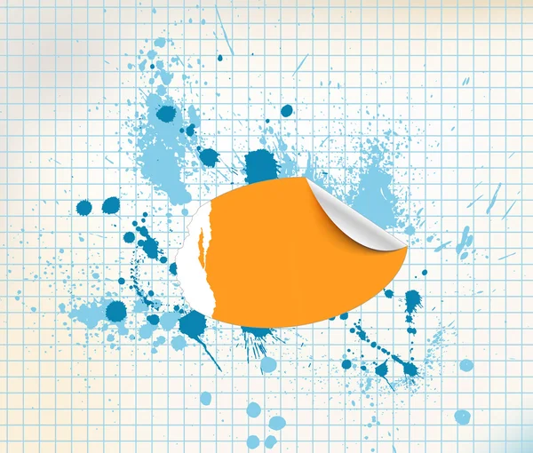Autocollant orange sur un grunge — Image vectorielle