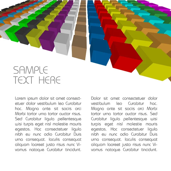 Arrière-plan avec cubes 3D colorés — Image vectorielle