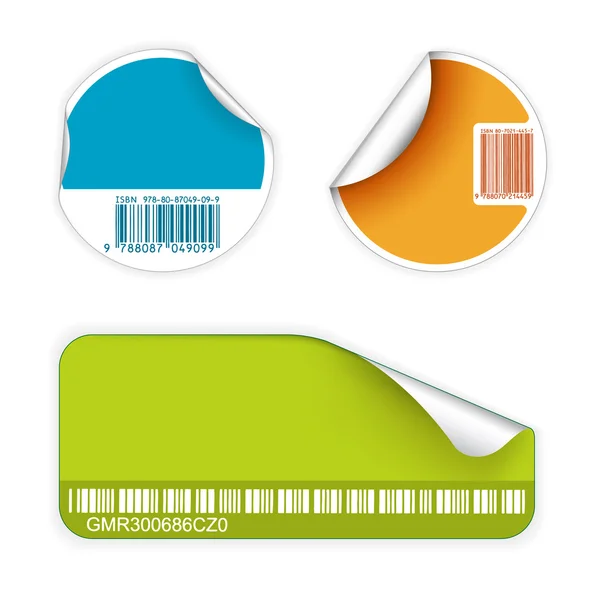 Set verse etiketten met barcodes — Stockvector
