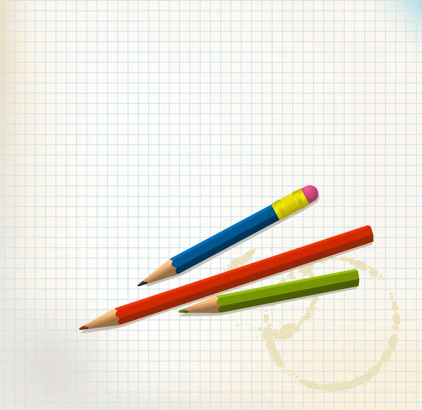Papier mit Bleistiften — Stockvektor