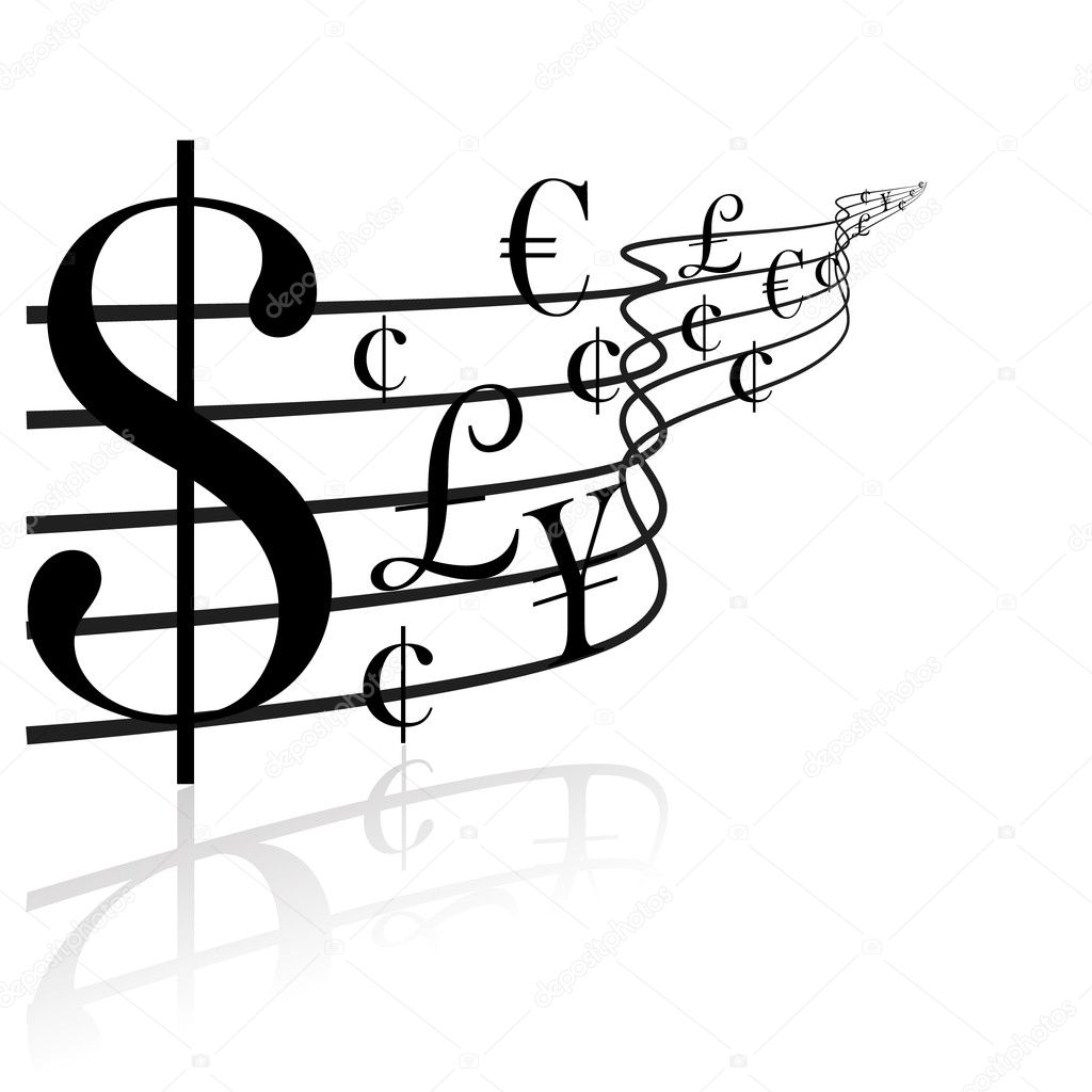 Financial concept - money music