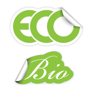 Set of eco and bio labels clipart