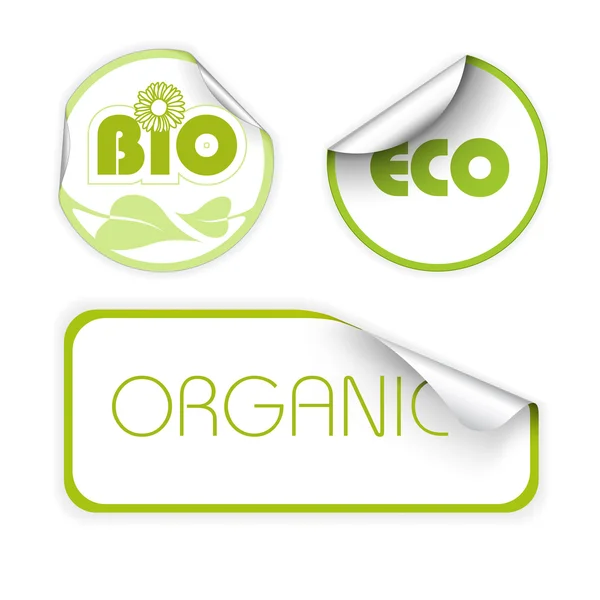 Etikettenset für Bio — Stockvektor