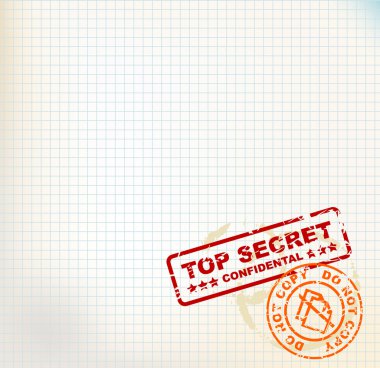 Paper with Top Secret stamps clipart