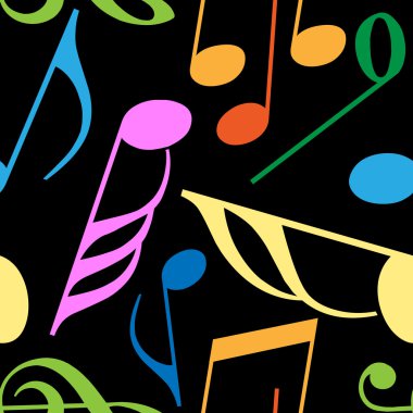 Endless music pattern clipart