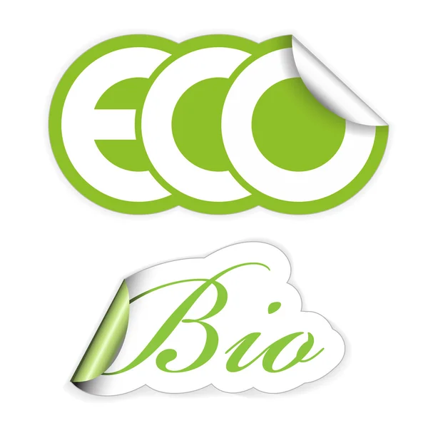 Uppsättning etiketter eco och bio — Stock vektor