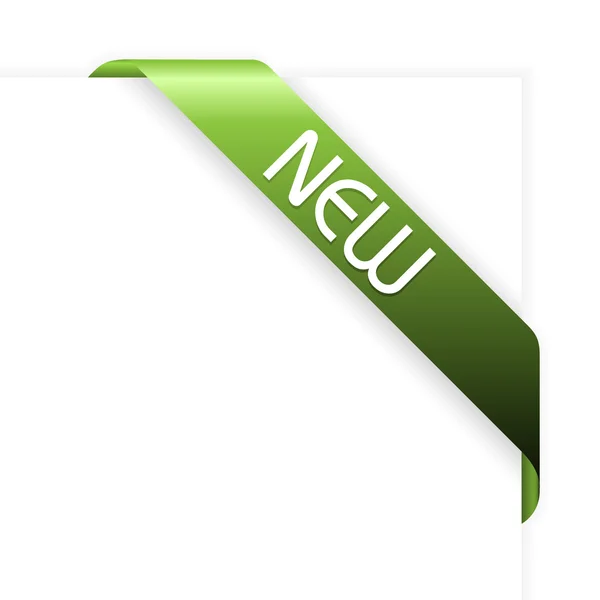 Nouveau ruban d'angle vert — Image vectorielle
