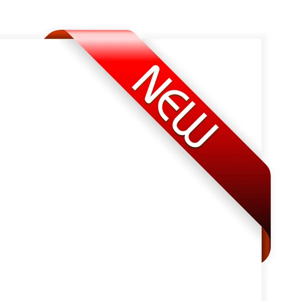 Nouveau ruban d'angle rouge — Image vectorielle