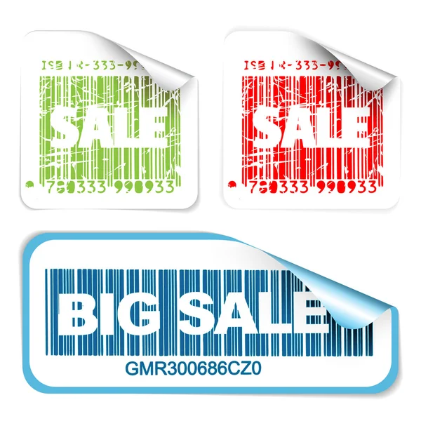 Set of fresh white sale labels — Stock Vector